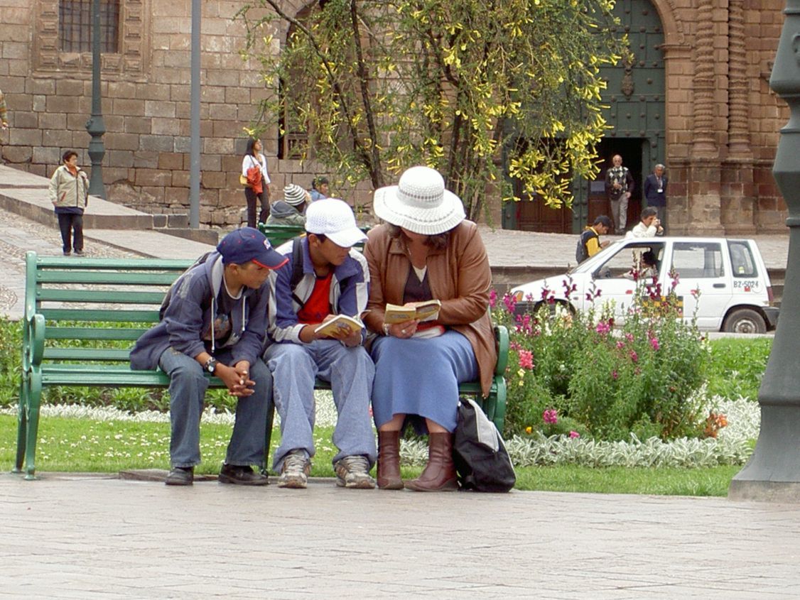 In the square